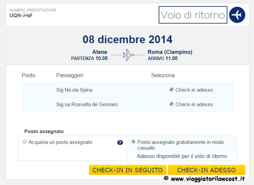 Web Check-in Ryanair check-in adesso