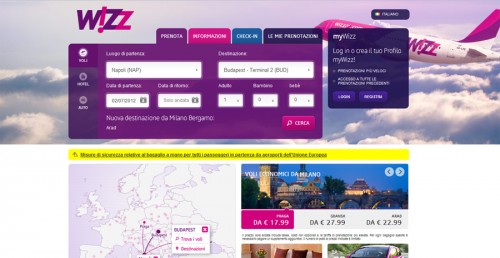 Wizzair sito nuovo