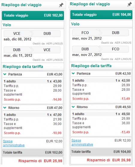 Voli low cost Irlanda