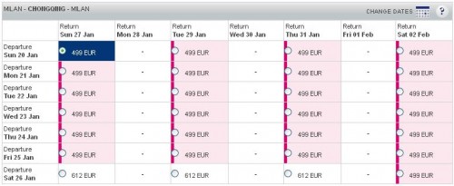 Voli low cost Cina Milano