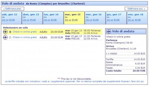 Voli low cost Roma Bruxelles