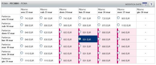 Voli low cost Pechino