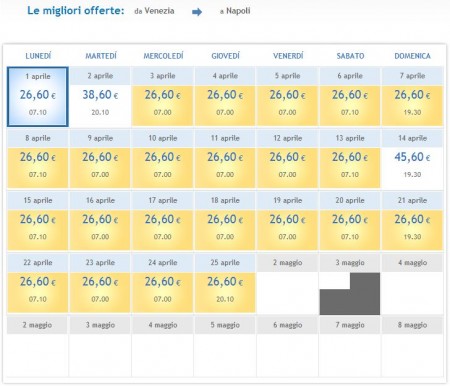 Voli low cost Venezia Napoli