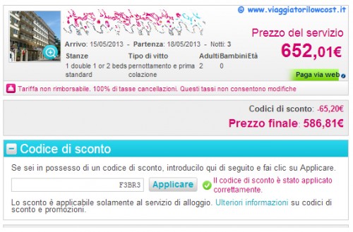 codice sconto hotel Hotelopia