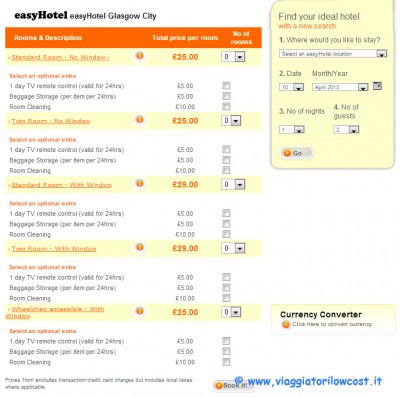 easyhotel Glasgow low cost