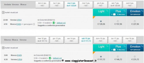 voli low cost Mosca