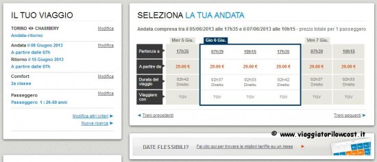 Offerta treni low cost