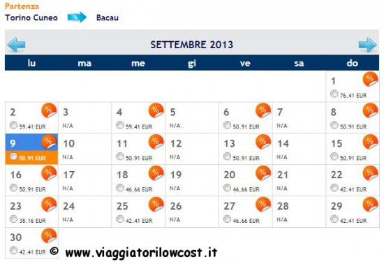 voli low cost Torino Bacau