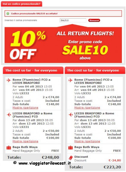 codice sconto Jet2.com