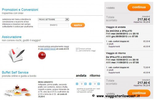 Offerte SNAV codice sconto Croazia