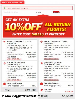 codice sconto Jet2