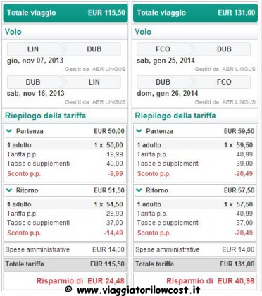 Voli per Dublino low cost