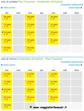voli low cost per Amsterdam