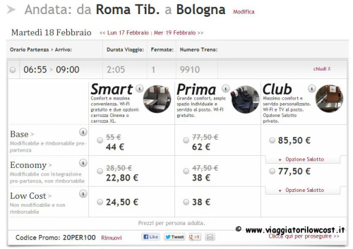 Biglietti low cost Italo Treno