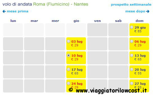 Voli low cost per Parigi Nantes Lille