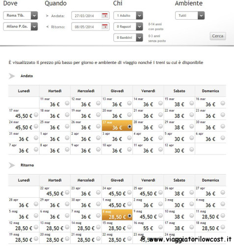 Treni Roma Milano Biglietti Italo low cost