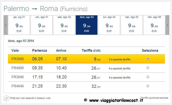 voli low cost Ryanair a 9 euro