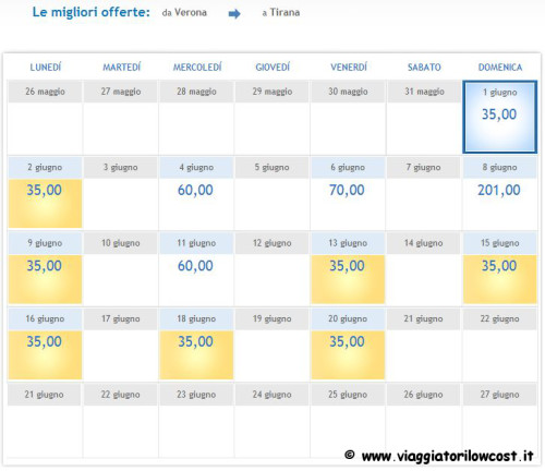 voli low cost Verona Airone