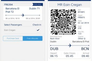 check-in online mobile Ryanair carta di imbarco digitale