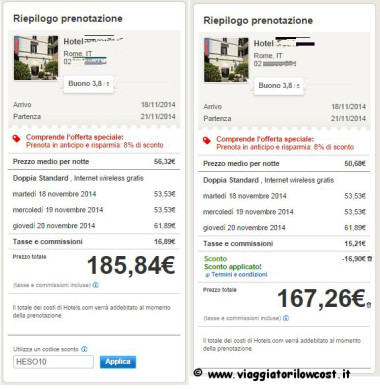 codice Hotels.com sconto prenotazioni hotel 2014 e 2015