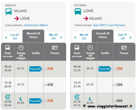 biglietti autobus low cost Francia