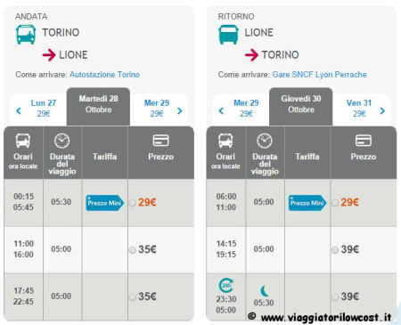 biglietti autobus low cost Francia