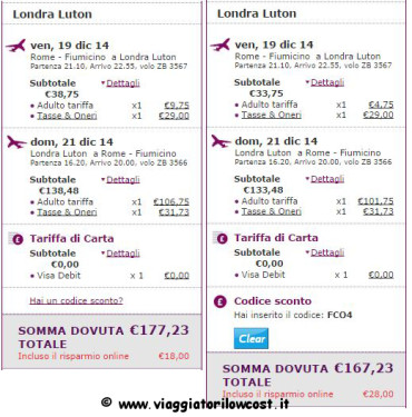 codice Monarch voli low cost per Londra