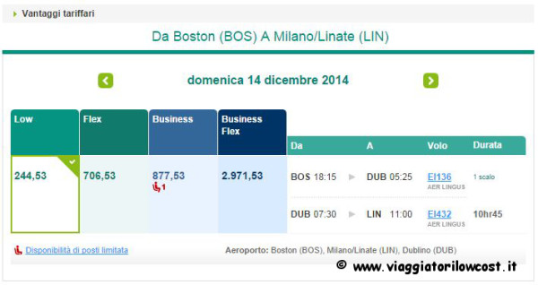 voli low cost per il Nord America