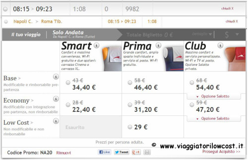 10 codici promo Italo Treno viaggi low cost