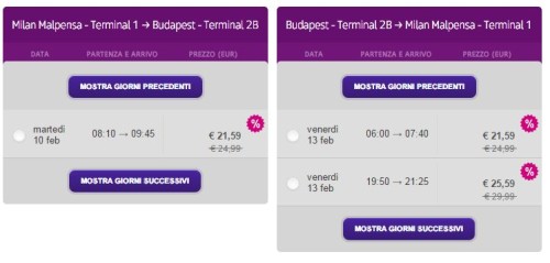 voli low cost di Wizzair