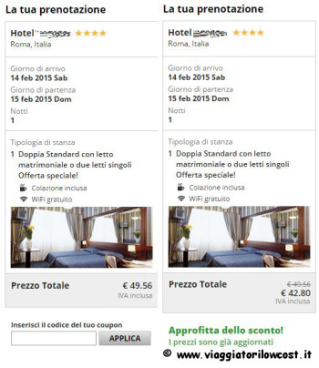 San Valentino Low Cost codice promo Venere.com