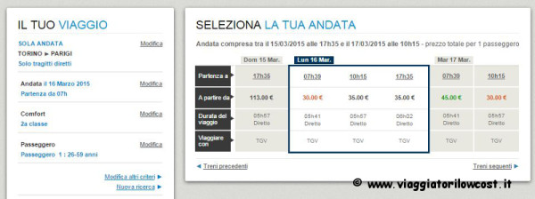 biglietti treni per la Francia offerte low cost