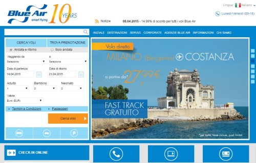 Come fare check-in online Blue Air