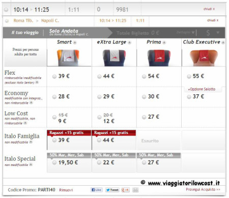 codice sconto Italo Treno viaggi estate 2015