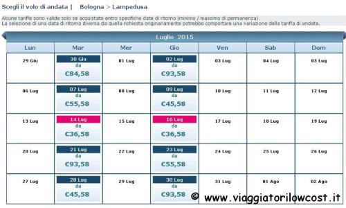 Voli low cost per Lampedusa estate 2015