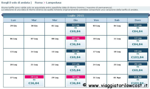 Voli low cost per Lampedusa estate 2015