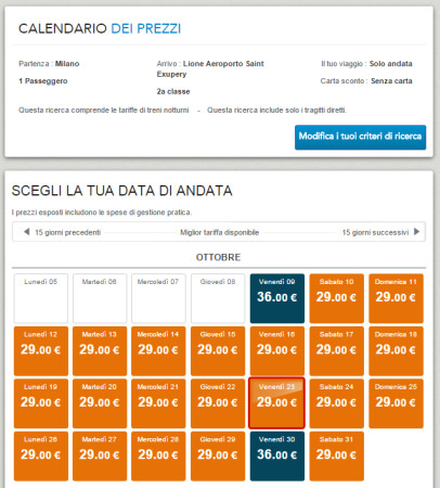 Biglietti low cost Milano Lione in treno