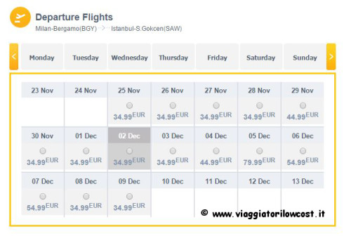 voli low cost per Istanbul da Bergamo