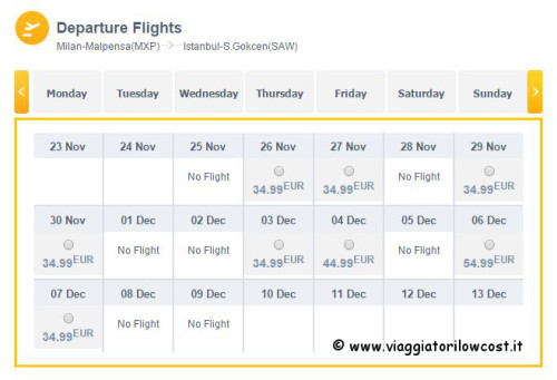 voli low cost per Istanbul da Milano