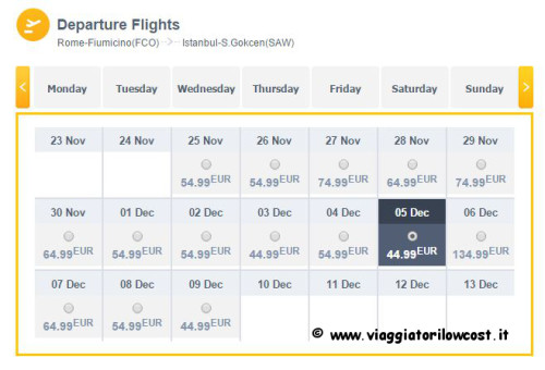 voli low cost per Istanbul da Roma