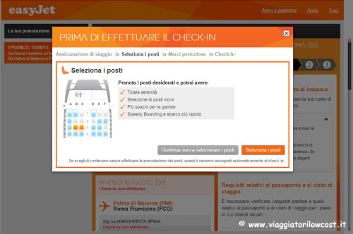 come fare check-in online Easyjet posti assegnati gratis