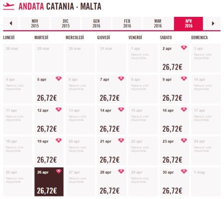 tariffe voli low cost Catania Malta di Volotea