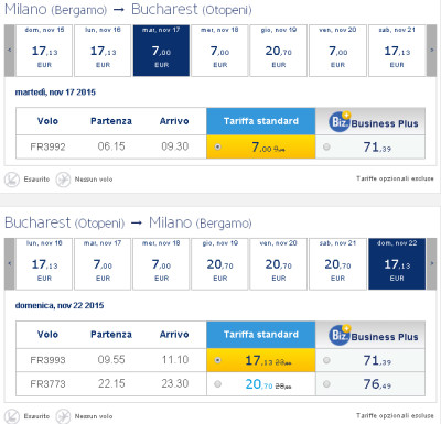 Voli low cost Ryanair per Bucarest