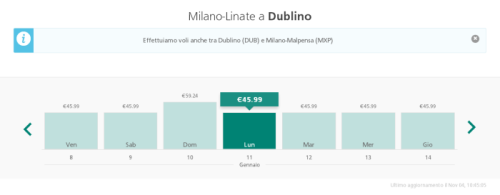 voli per Dublino da Milano con sconto