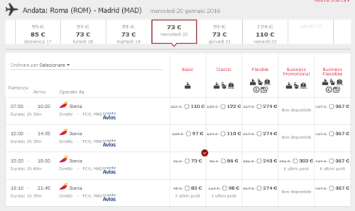 voli Iberia Roma Madrid scontati