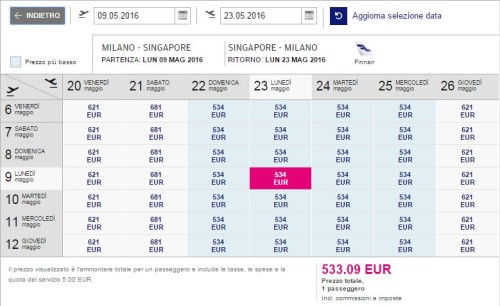 voli economici per Singapore 2016