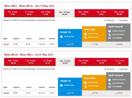 voli low cost per Malta da Milano estate 2016