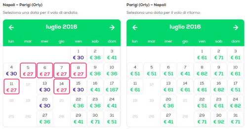 Voli Napoli Parigi da 27€ 2016