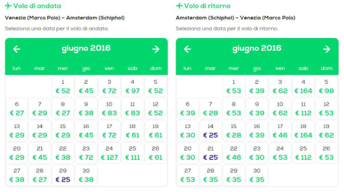 Voli Venezia Amsterdam a 25€ 2016
