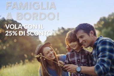 promo voli Alitalia con sconto famiglia del 25%